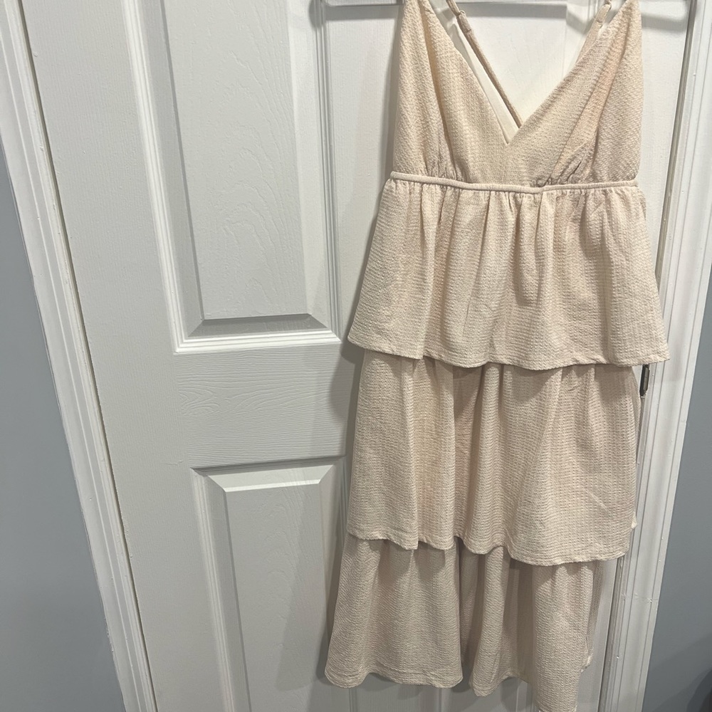Off white layered summer dress
